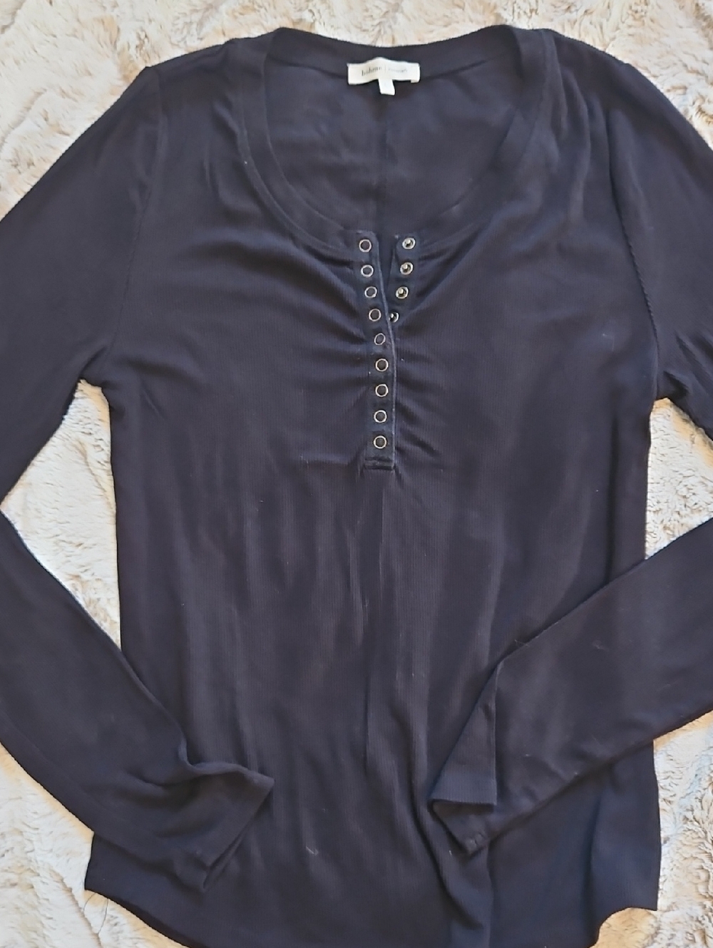 Bohme Black Long-Sleeve Henley
